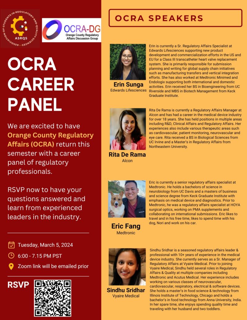 OCRADG Regulatory Affairs OCRA/USC Joint Career Program Landing